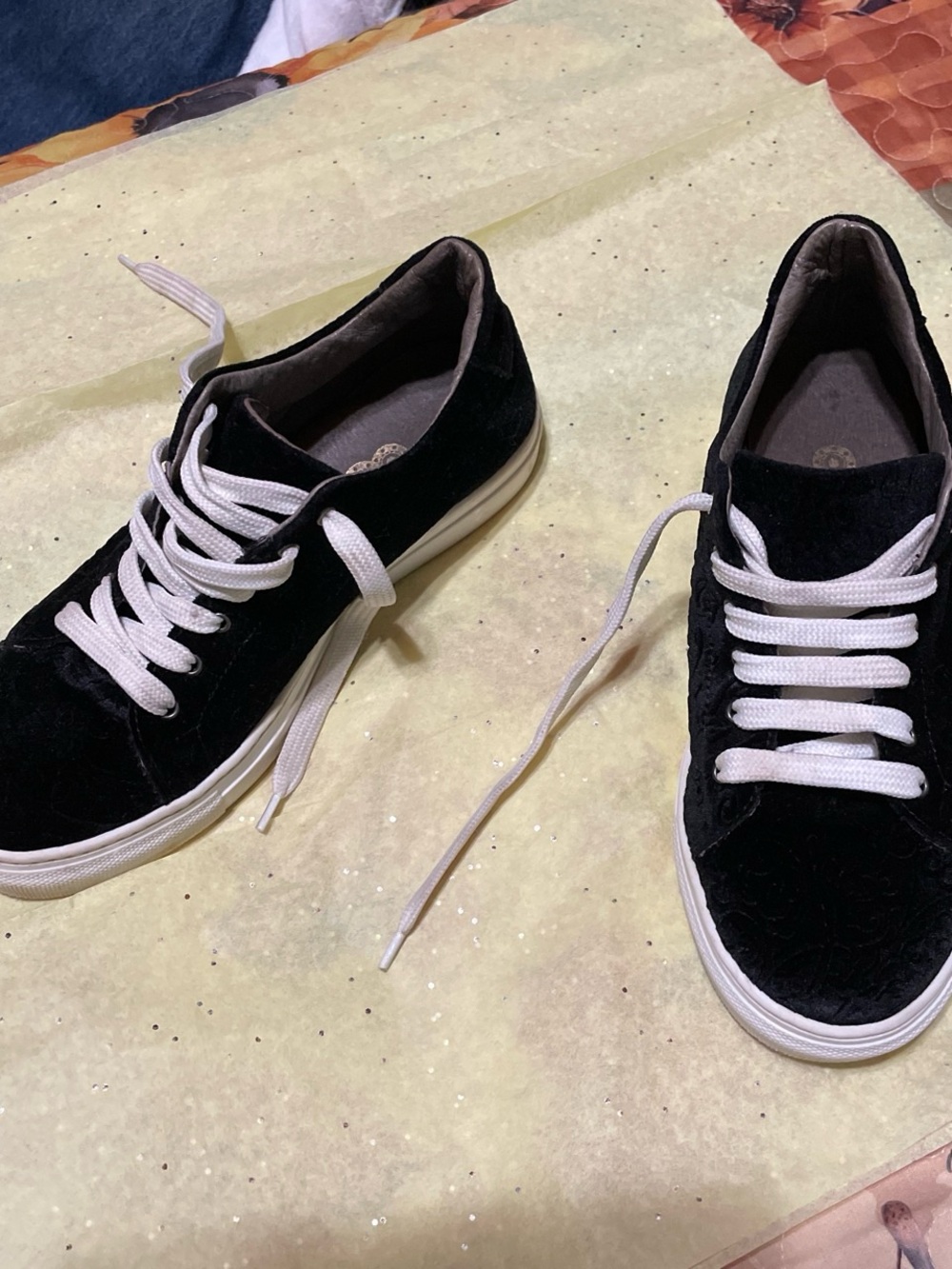 Black Suede Casual Sneakers with White Laces